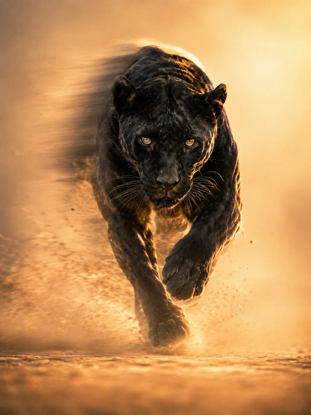 Pantera negra em movimento